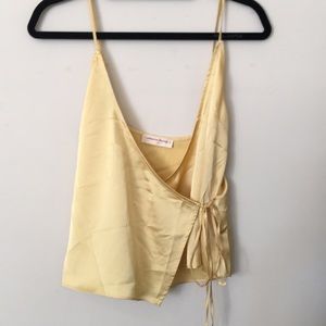 Yellow Silky Wrap Tank